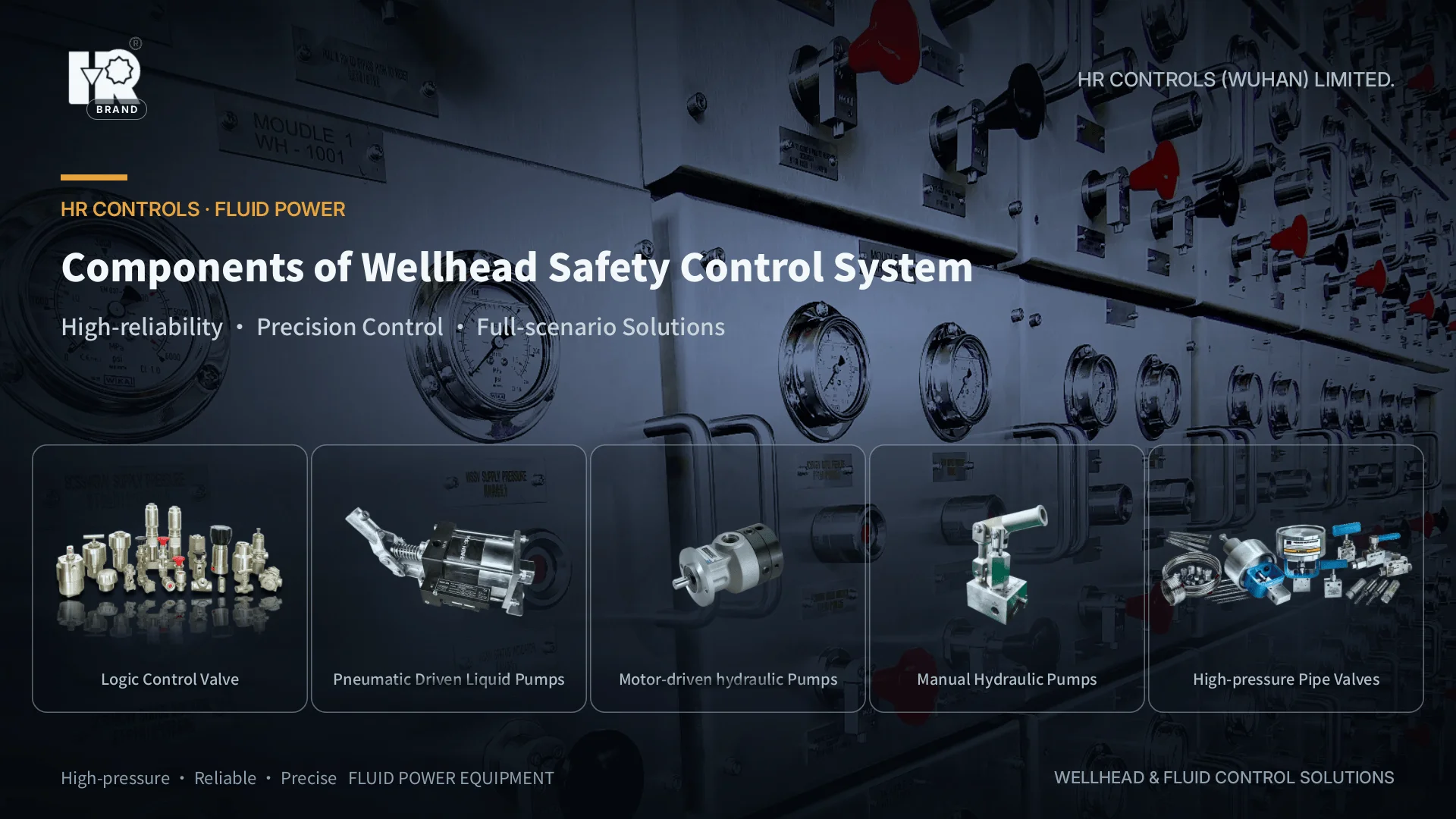 HR wellhead safety control system components in batch assembly